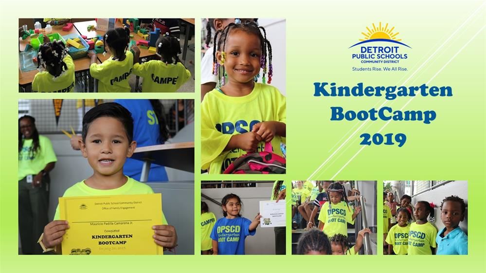  4 and 5 years old with certificates of completion from  Kindergarten BootCamp 2019